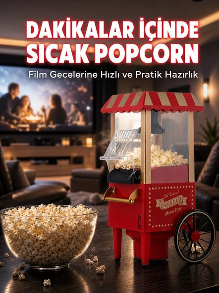 5 Dada Popcorn Hazırlayan Yağsız Patlatma Makinesi ürün görseli 1