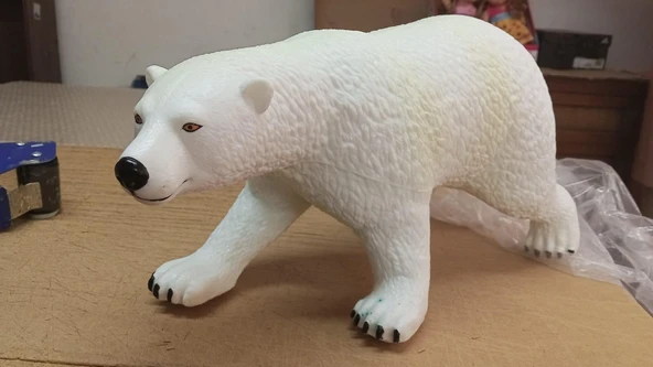 Plastik Oyuncak Büyük Boy Beyaz Kutup Ayısı 40 cm ürün görseli 1