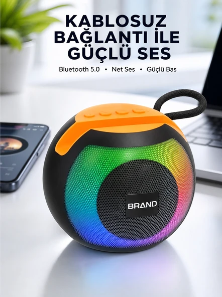 RGB Işıklı Taşınabilir Kablosuz Bluetooth Hoparlör Yeni Nesil ürün görseli 1