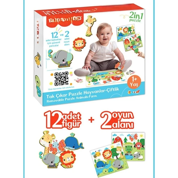 FP2755 TAK ÇIKAR PUZZLE HAYVANLAR ürün görseli 1