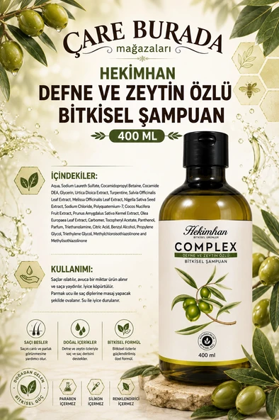 Complex Defne ve Zeytin Özlü Şampuan 400 Ml - Resim 2