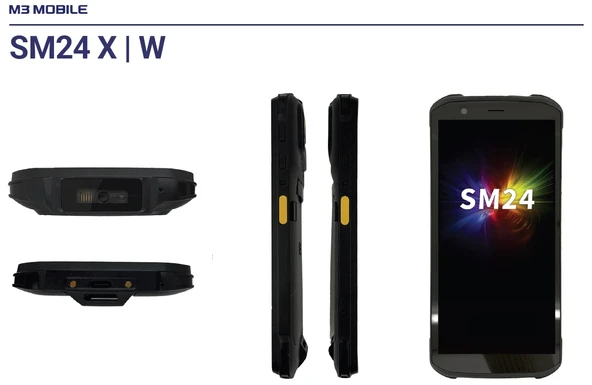 M3 MOBILE SM24W Android El Terminali Wi-Fi 6E BT 5.3 NFC, 8GB/128GB, CM60E 2D Okuyucu ürün görseli 1