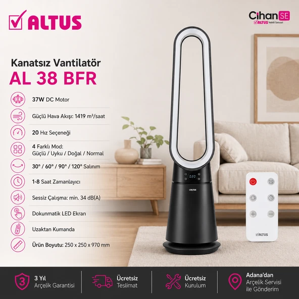 Altus AL 38 BFR – Kanatsız Vantilatör - Resim 2