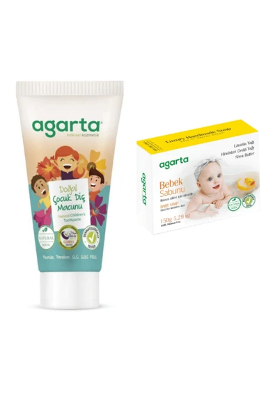 Agarta Doğal Çocuk Diş Macunu 75ml + Doğal Bebek Sabunu 150gr ürün görseli 1