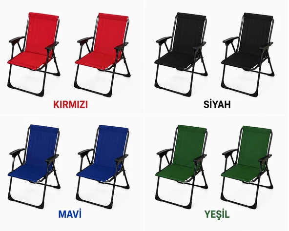 Evmoni Katlanabilir Lüks Piknik Sandalyesi 2'li - (Teşhir) ürün görseli 1