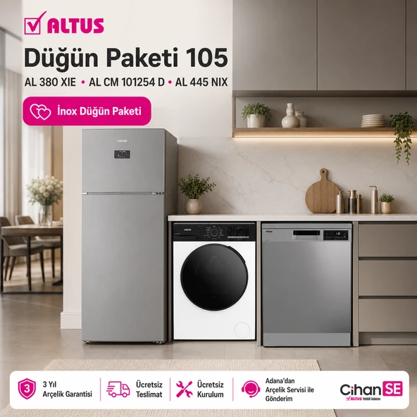 Altus inox Düğün Paketi  NO:105 ( ALK 380 XIE - AL 101254 - AL 445 NIX ) 2026 YENİ ürün görseli 1