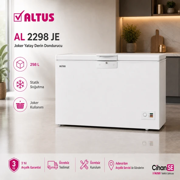 Altus AL- 2298 JE JOKER  E Enerji Çift Fonksiyon Derin Dondurucu ürün görseli 1