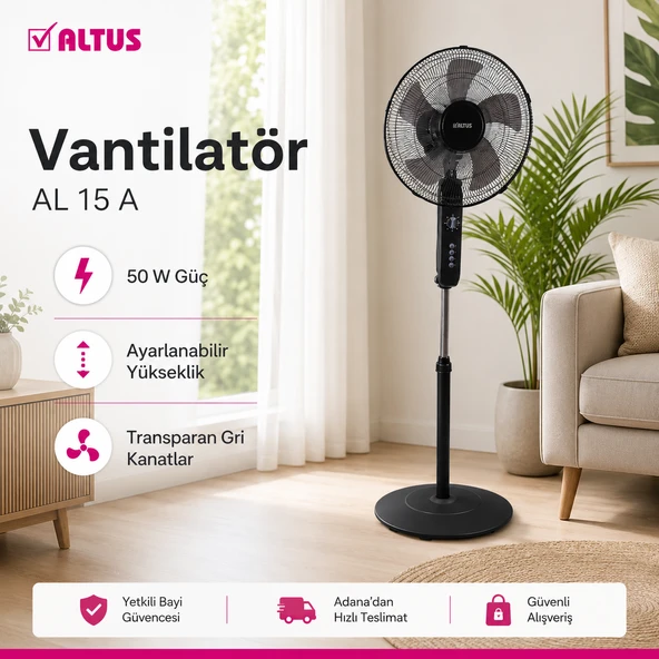 Altus AL-15 A Zaman Ayarlı Vantilatör ürün görseli 1