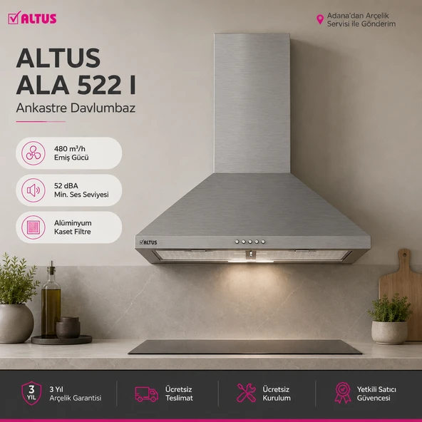 Altus ALA-522 I Inox Davlumbaz ürün görseli 1