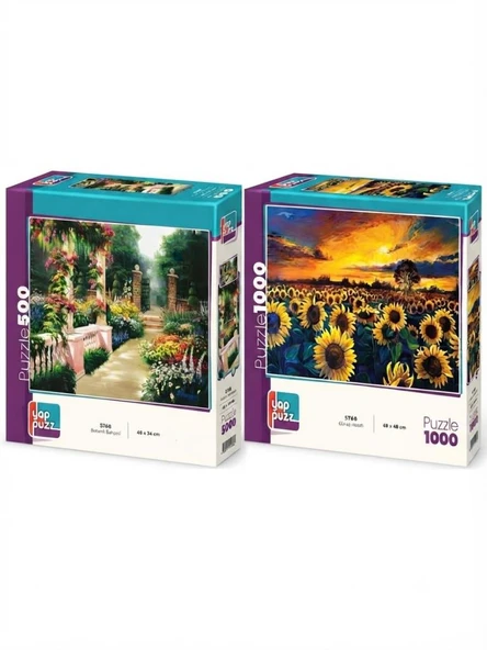 Güneş Hasatı ve Botanik Bahçesi İkili Set - 1000 + 500 Parça İkili Puzzle Seti ürün görseli 1