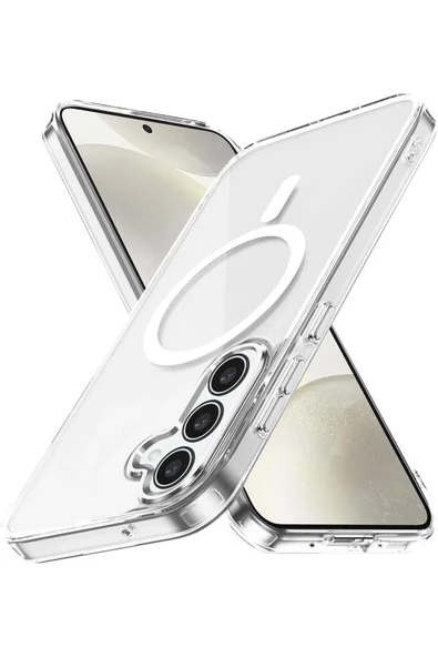 Jopus Samsung S25 FE Uyumlu SARARMAZ Şeffaf Magsafe Kılıf Kristal Sert Mika Slim Kılıf JS-345 ürün görseli 1
