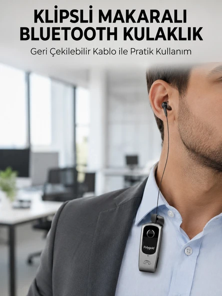 Klipsli Tasarımlı Bluetooth Kulaklık Uzun Pil Ömrü ürün görseli 1
