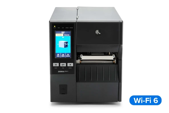 ZEBRA Termal Transfer Barkod Etiket Yazıcı ZT411 - 12 dot/mm (300 Dpi ) Wi-Fi 6 802.11ax Model No: ZT41143-T0EG000Z ürün görseli 1