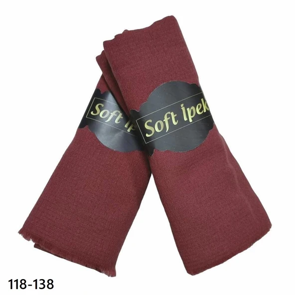 Soft İpek Mio Caz Pamuk Şal (marsala) 118-138 ürün görseli 1