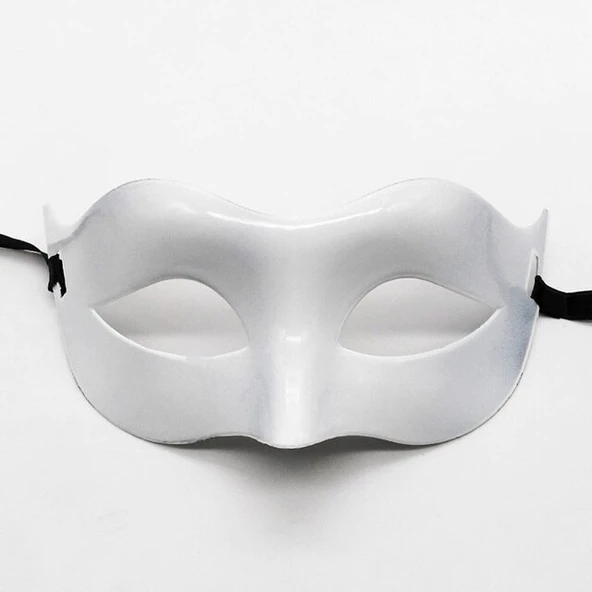 Beyaz Renk Masquerade Kostüm Partisi Venedik Balo Maskesi ürün görseli 1