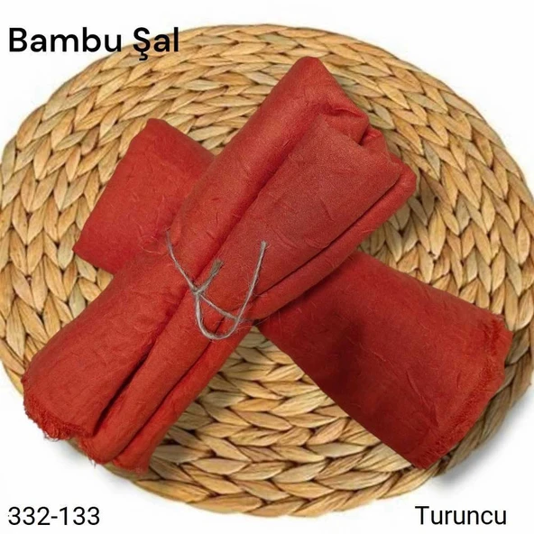 Bambu Kraş Şal (Turuncu) 332-133 ürün görseli 1