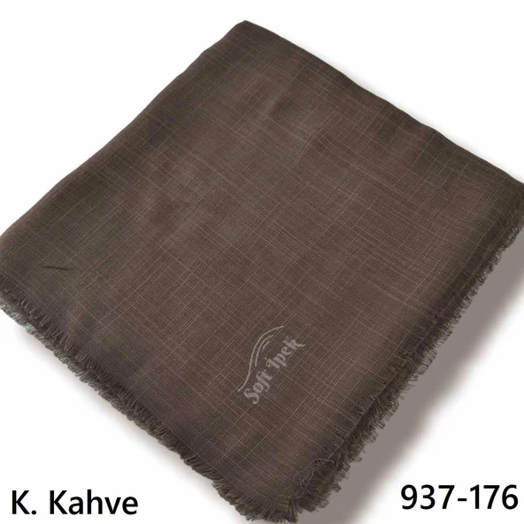 Soft İpek Düz Renk Flamlı Pamuk Eşarp (koyu Kahve) 937-176 ürün görseli 1