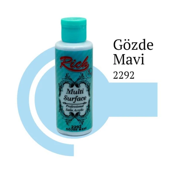 Rich Multi Surface 2292 Gözde Mavi Akrilik Boya 120 cc ürün görseli 1