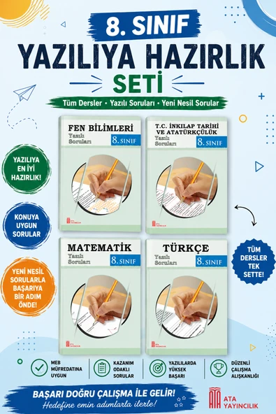 8.Sınıf Yazılıya Hazırlık Seti (4 Kitapçık) ürün görseli 1
