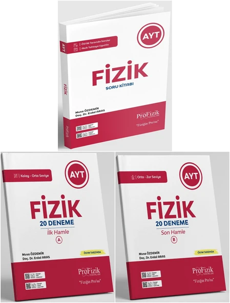 Profizik Yayınları Profizik 2026 Ayt Fizik Soru Bankası + İlk A + Son B Hamle Deneme Seti 3 Kitap ürün görseli 1
