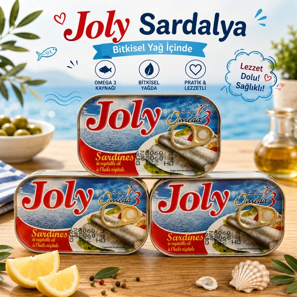 Joly Bitkisel Yağda Sardalya Konservesi 125 GR Omega 3 Kaynağı X3 Adet ürün görseli 1
