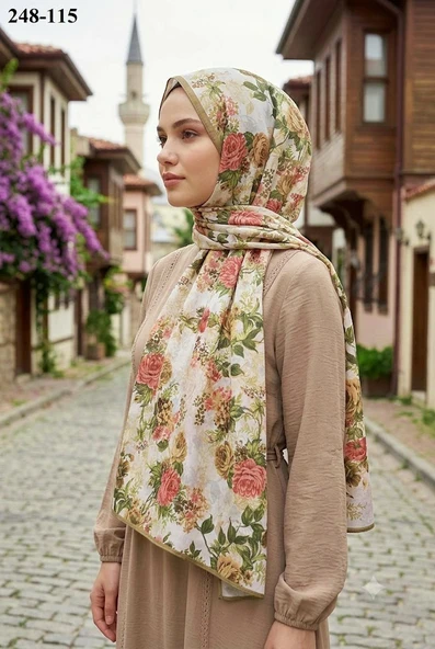 Sharell Fransız İpeği Şal (Yağ Yeşili) 248-115 ürün görseli 1