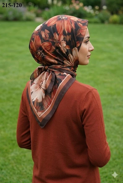 Velscarfs Soft Pamuk Parla Eşarp (Kahve) 215-120 ürün görseli 1