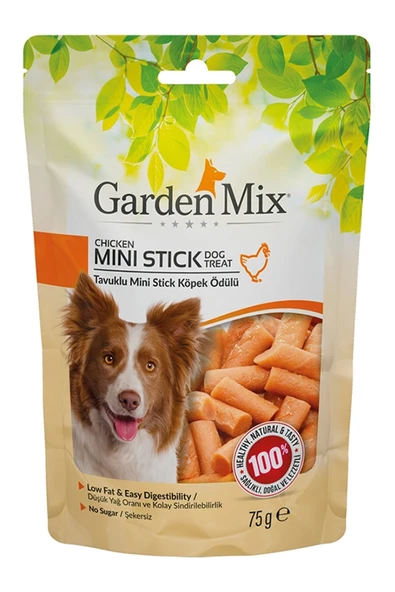 GARDEN MİX TAVUK ETLİ MİNİ STİCKS KÖPEK ÖDÜLÜ 75GR ürün görseli 1