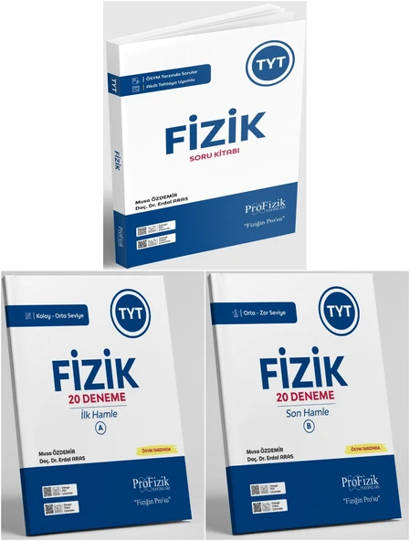 Profizik Yayınları Profizik 2026 Tyt Fizik Soru Bankası + İlk A + Son B Hamle Deneme Seti 3 Kitap ürün görseli 1