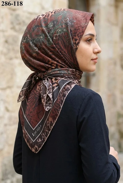 Lo'cella Soft Pamuk Eşarp (Leopar Desen) 286-118 ürün görseli 1