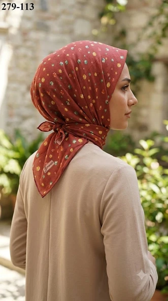 Sharell Desenli Soft Pamuk Eşarp 279-113 ürün görseli 1