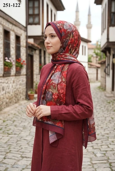 Sharell Fransız İpeği Şal (Bordo) 251-122 ürün görseli 1