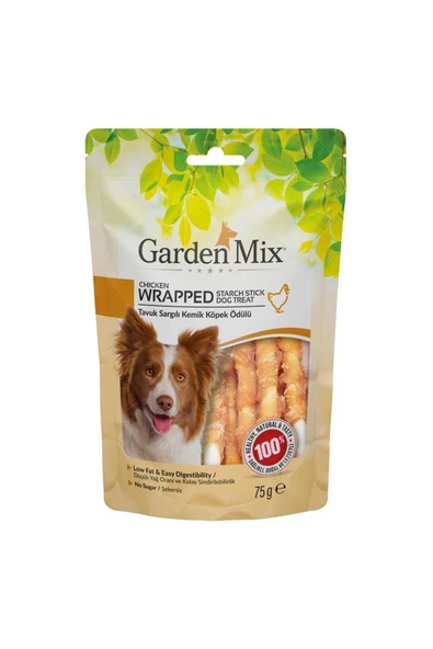 GARDEN MİX TAVUK ETİ SARGILI KEMİK KÖPEK ÖDÜLÜ 75GR ürün görseli 1