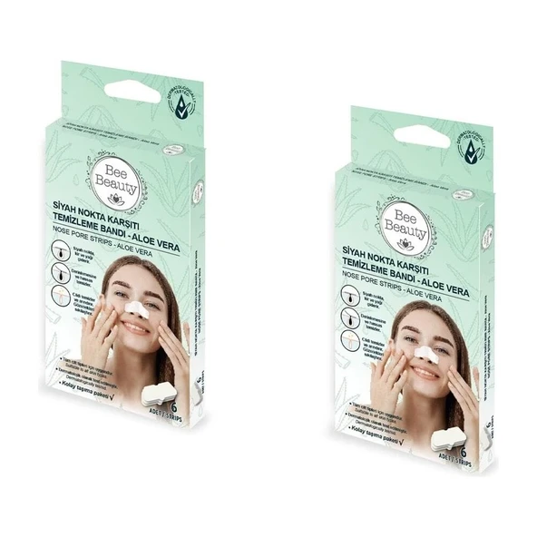 Siyah Nokta Karşıtı Burun Temizleme Bandı - Aloe Vera 6'lı X2 Adet ürün görseli 1