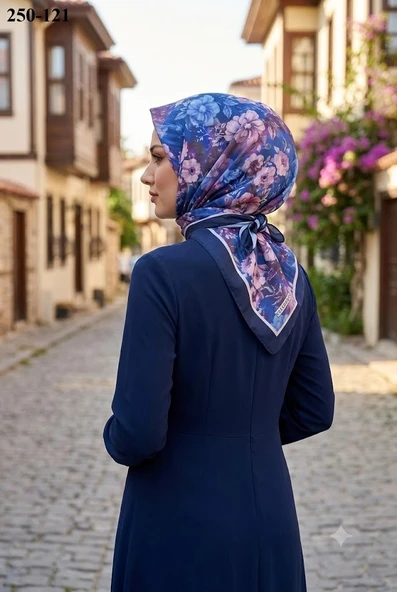 Velscarfs Soft Pamuk Parla Eşarp (Lacivert) 250-121 ürün görseli 1