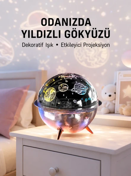 Galaksi ve Yıldız Efektli Nemlendirici Işık Projektörü Yeni Nesil ürün görseli 1