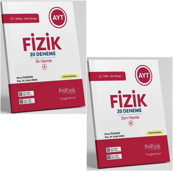 Profizik Yayınları Profizik 2026 Ayt Fizik İlk A + Son B Hamle Deneme Seti 2 Kitap ürün görseli 1