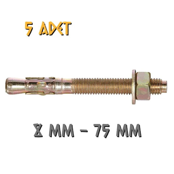 Made Klipsli Çelik Dübel 8x75 mm - 5 Adet ürün görseli 1