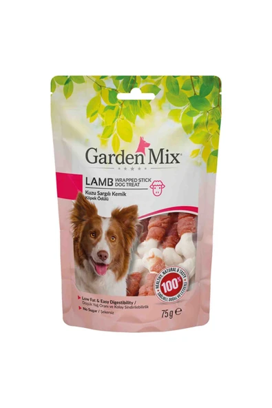 GARDEN MİX KUZU ETİ SARGILI KEMİK KÖPEK ÖDÜLÜ 75GR ürün görseli 1