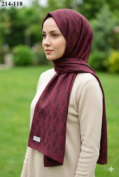Moda Akyüz Ayrobin Jakar Şal (Bordo) 214-118 ürün görseli 1