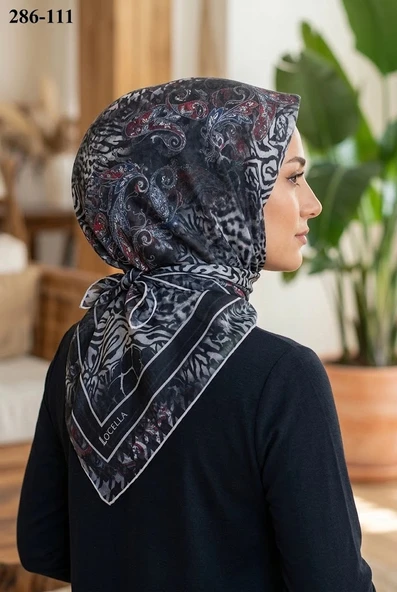 Lo'cella Soft Pamuk Eşarp (Leopar Desen) 286-111 ürün görseli 1