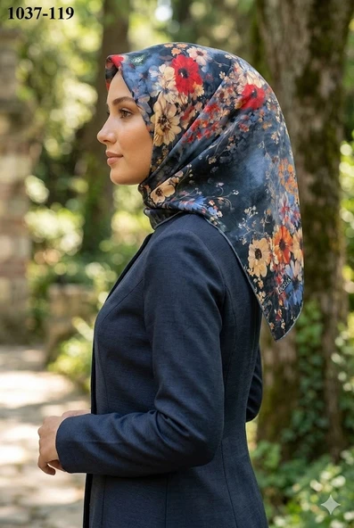 Lo'cella Soft Pamuk Eşarp (Siyah-Kırmızı) 1037-119 ürün görseli 1