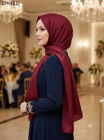 JanJan Abiye Şal (Canlı Bordo) 239-112 ürün görseli 1