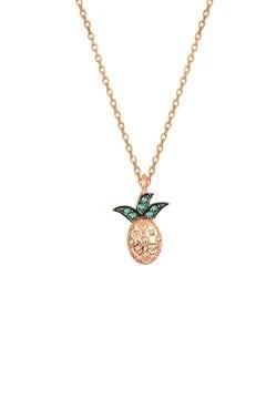925 Ayar Gümüş Ananas Kolye Rose Gold Renkli Zirkon Taşlı Çıtır SGTL13414ROSE ürün görseli 1