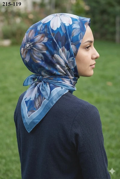 Velscarfs Soft Pamuk Parla Eşarp (Mavi) 215-119 ürün görseli 1