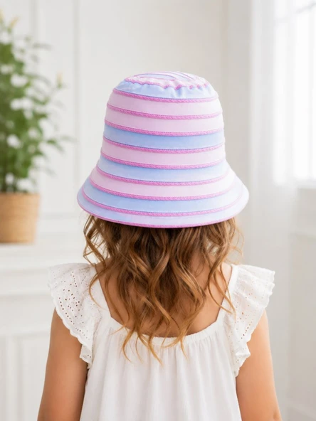 Kız Çocuk Pembe Bucket Şapka - Resim 3