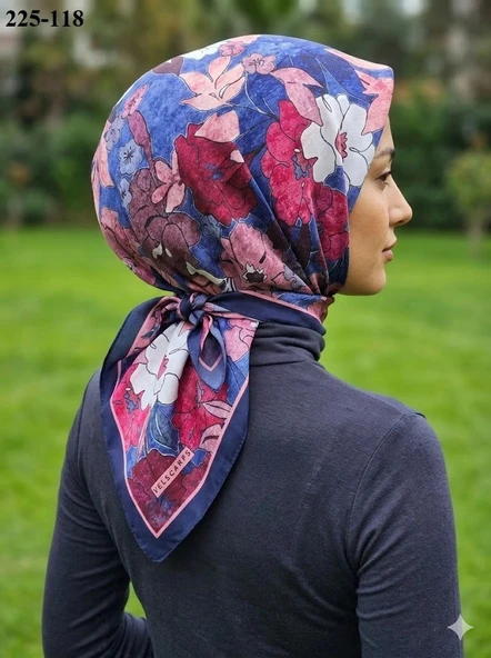 Velscarfs Soft Pamuk Parla Eşarp (Lacivert) 225-118 ürün görseli 1