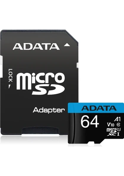 Adata 64GB Premier microSDXC Card with Adapter UHS-I Class10 V10 Hafıza Kartı ürün görseli 1