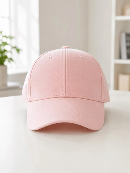 Kadın Pembe Düz Baseball Şapka - Resim 2
