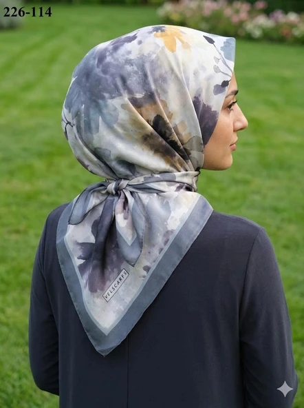 Velscarfs Soft Pamuk Parla Eşarp (Gri) 226-114 ürün görseli 1